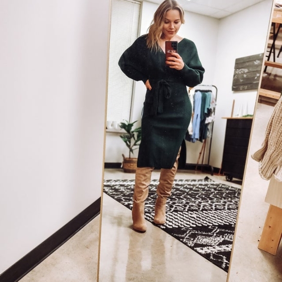 Belted Sweater Dress - Picture 2 of 2